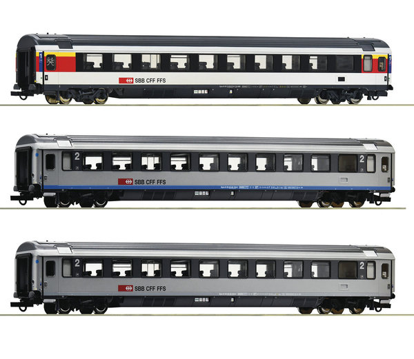 3-tlg. Set 2: EuroCity-Wagen EC 7, SBB Ep.VI (Roco 74022)